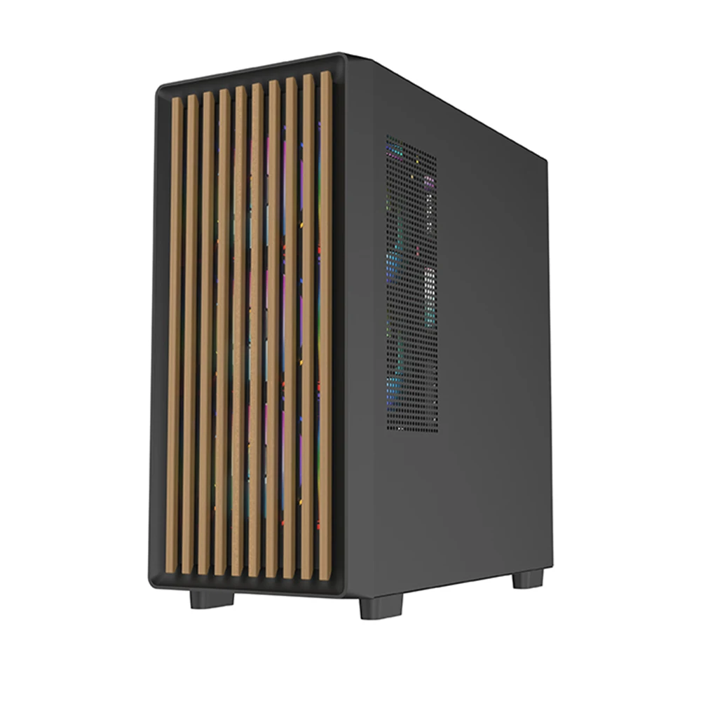 Custom Mid-tower PC Case Front Panel Wooden Gabinete Casing ATX Gaming Computer Case Towers For Desktop