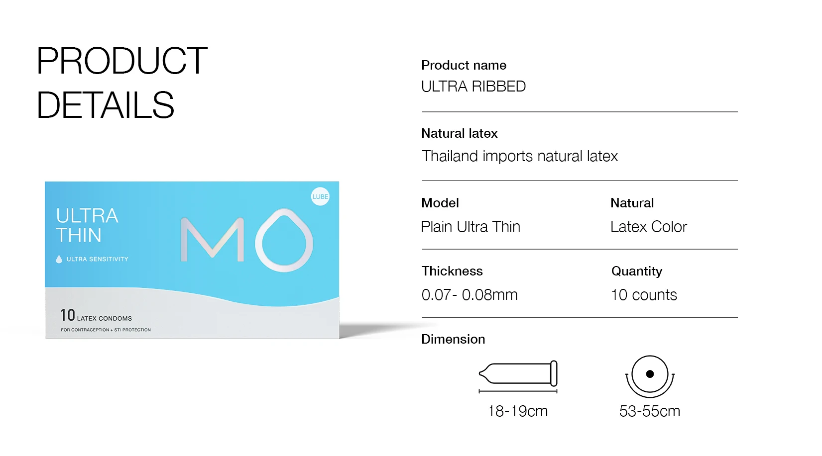 MO 10 Counts Ultra Thin Condoms For Men Adult Sex Toys Natural Rubber Latex Silicone Super Thin Condom