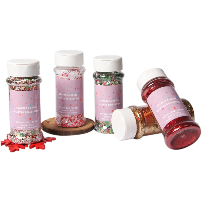 Bright Colorful Holographic Mix Chunky Body Glitter Bulk Wholesale Christmas Fine and Chunky Glitter Powder in Shaker