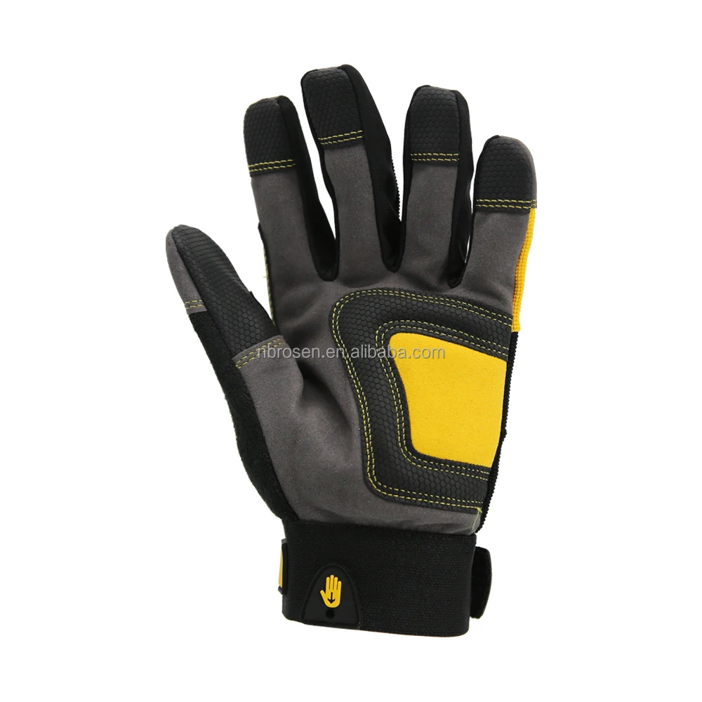 Synthetic Leather Pad Palm Flexible Polyester Touch Screen Anti-vibration Impact General Purpose Mechanics Construction Gloves