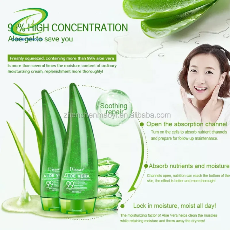 Face Skin Care Serum Aloe Vera Gel For Skin Lightening Cold Pressed Smoothing Moisture 99% Aloe Aloe Vera Gel Organic