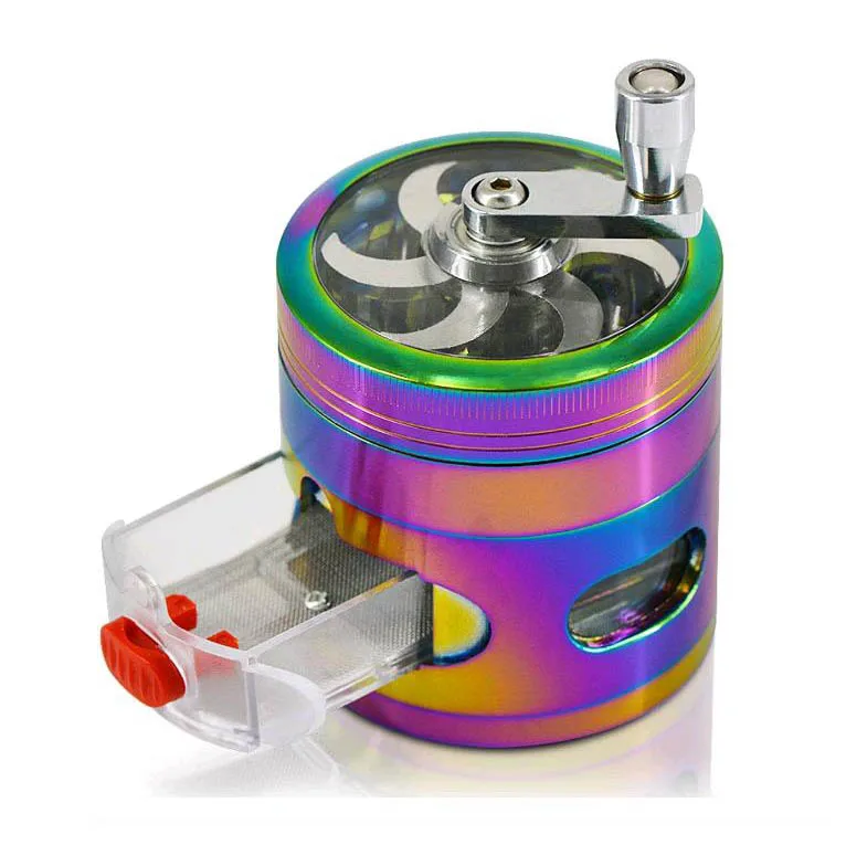 smoking accessories grinders Weed 4 layer wholesale hand crank herb grinder with drawer