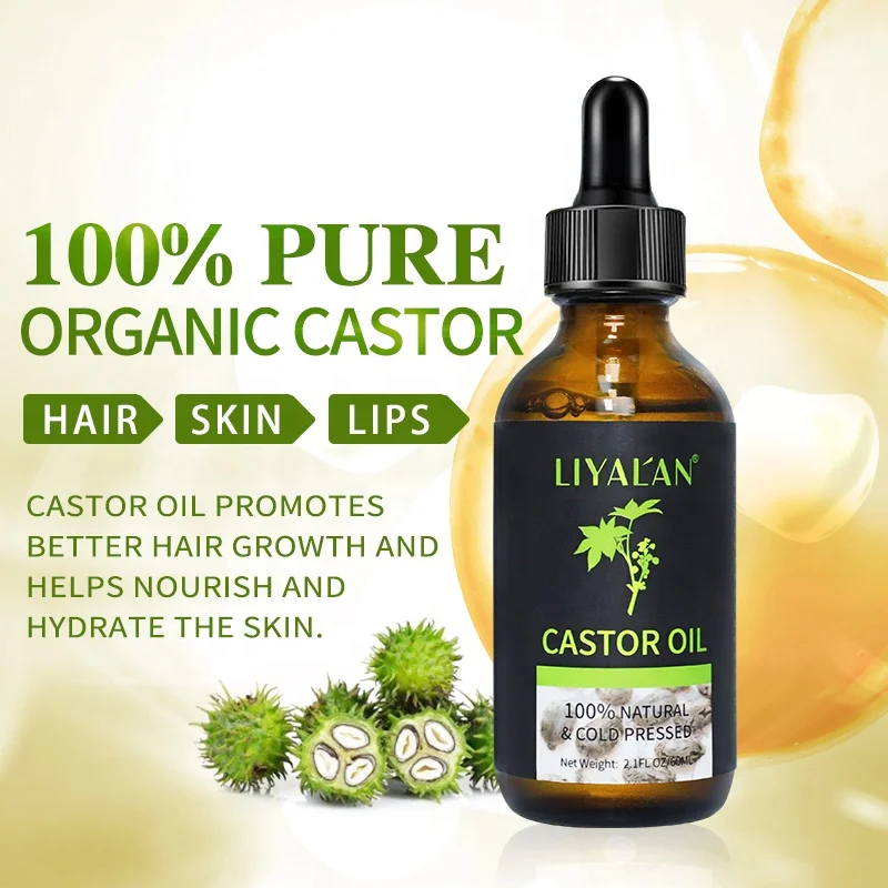 OEM/ODM Pure Organic Natural Cold Pressed Jamaican Essential Oil Eyebrows Eyelashes Black Castor Oil For Hair Growth