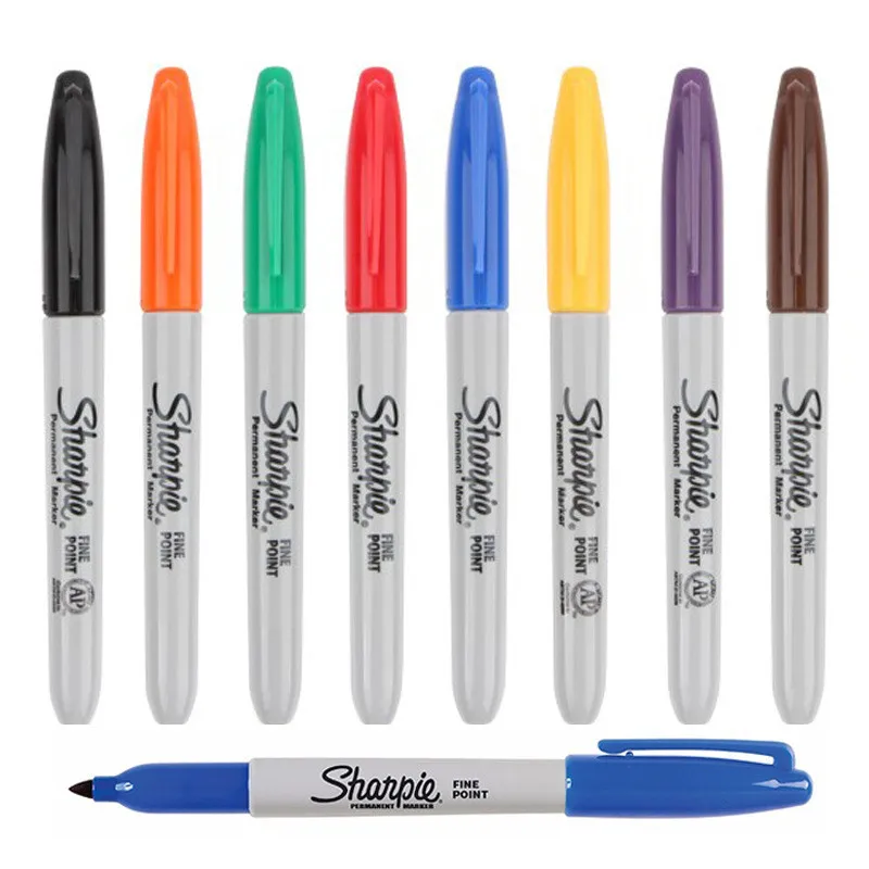 MultiColor Sharpie Paint Marker Waterproof Fine Point 1mm Permanent Art Dust-free Marker Pen Doodling Writing Stationery Pen