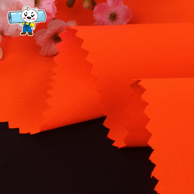 SUZHOU YICHI HOT 75D Jacquard 100% polyester fabric Fluorescence jacket coat fabric Diamond plaid pongee fabric tooling clothes