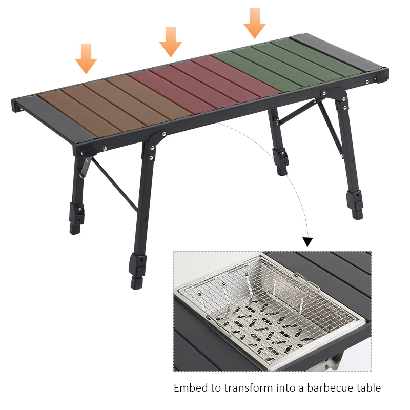 2023 New Outdoor Garden Multifunctional Detachable Aluminum Alloy Folding Portable Igt Camping Table For Picnic Bbq