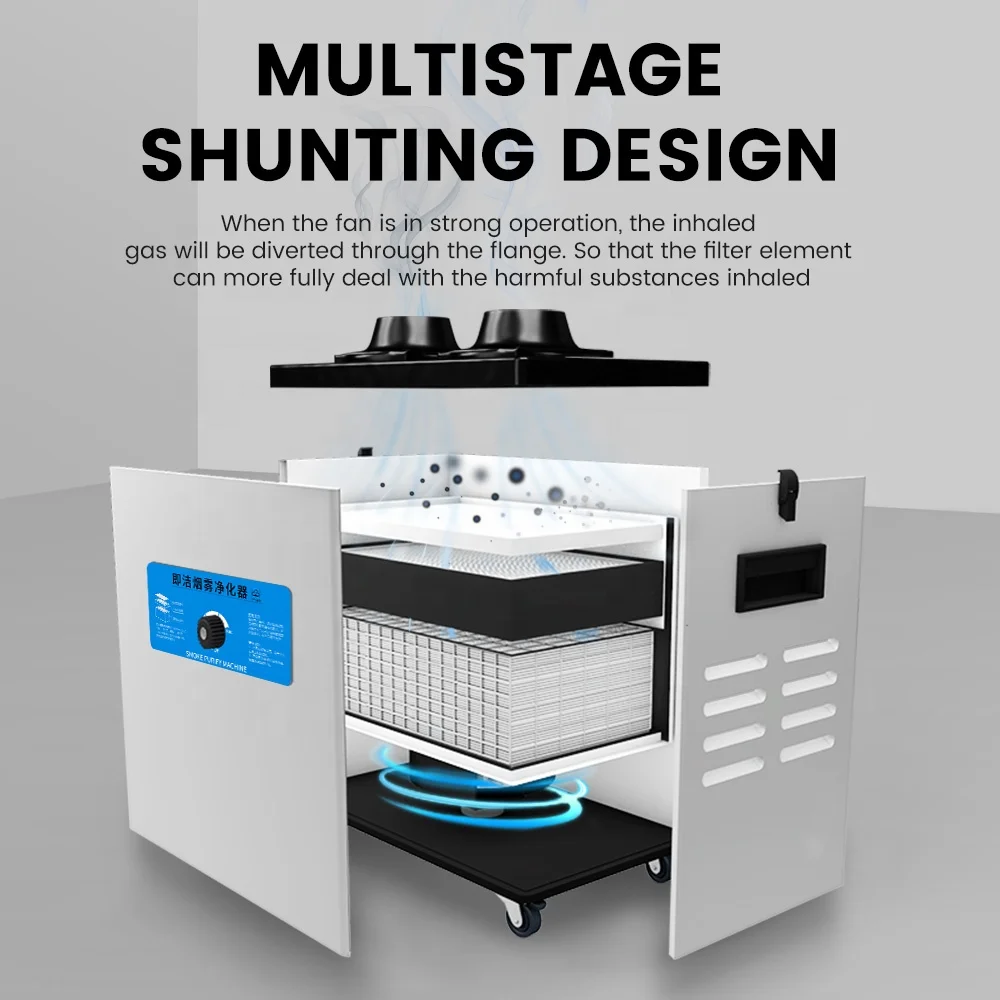 200W Laminar Air Flow Hair Salon Smoke Collector Air Flow Purifier Dust Extraction Exhaust Moxibustion Fume Extractor