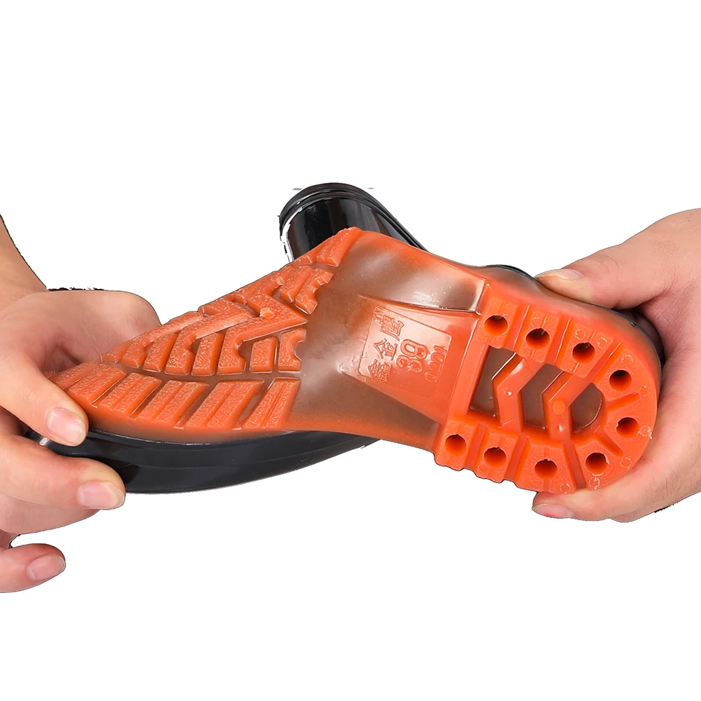 Непромокаемые ботинки из ПВХ, Уличная обувь для грязи, резиновые сапоги, противоскользящая обувь, прочные теплые мужские сапоги