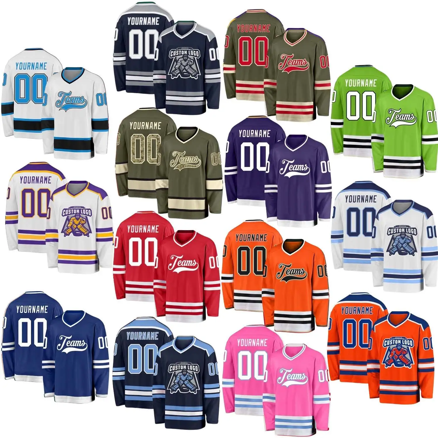2024 New Design 100% Polyester Hockey Jersey Manufacturer Plus Size Jersey Hockey Ice Outdoor Sports Cheap Hockey Jerseys