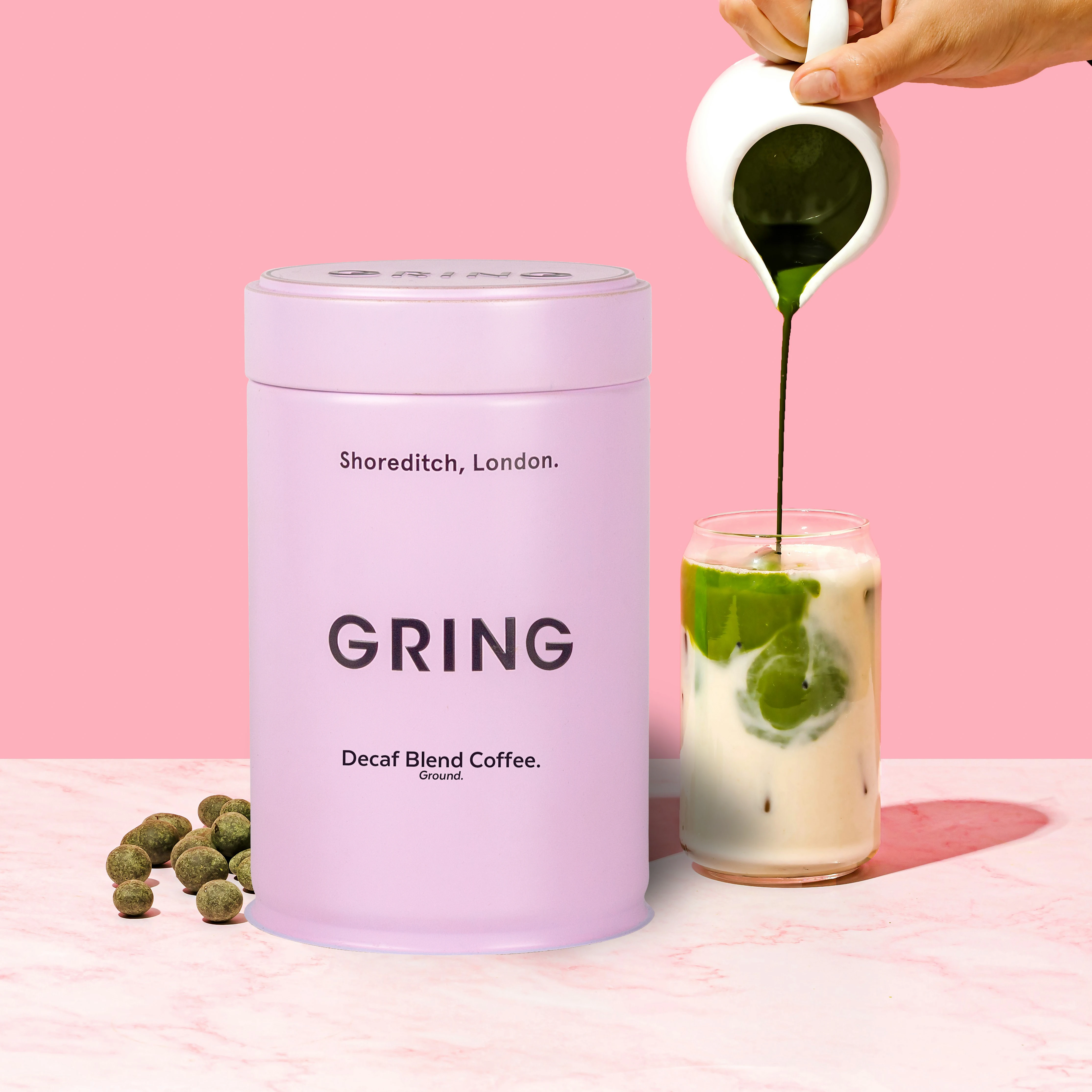 Custom printed metal food box packaging tin tea can airtight capsule grind canist supplement valve pink round coffees bean can