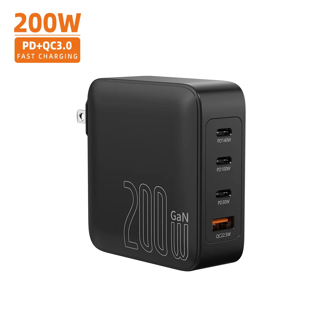 Vina Gan PD3.1 200W 4- Port A+C PD Wall Charger Quick Charging for IPhone Mac book Laptop Phone
