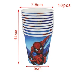 Spider man Party supplies Set Box Napkins Plates Tablecloth Cups Knives Forks Spoons Spiderman Birthday Party Decoration Kids