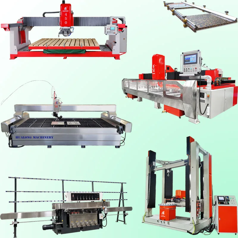 Hualong machinery HKNC-500 5axis granite sink hole cutting carving router marble cutter 5 axis bridge saw cnc machines for stone