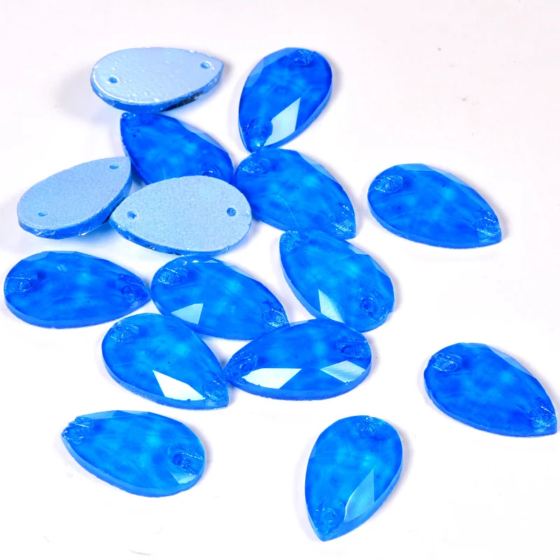 
Wholesale Neon Teardrop Glass Sew on Rhinestones for Sewed Rhinestones Clothes Decorations 