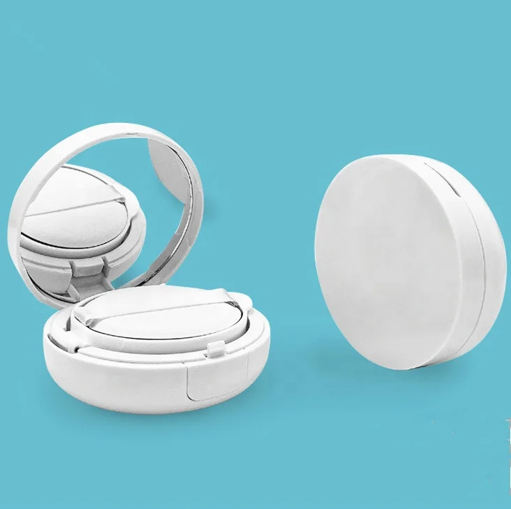 Empty white air cushion powder case plastic custom decoration foundation powder container box compact case