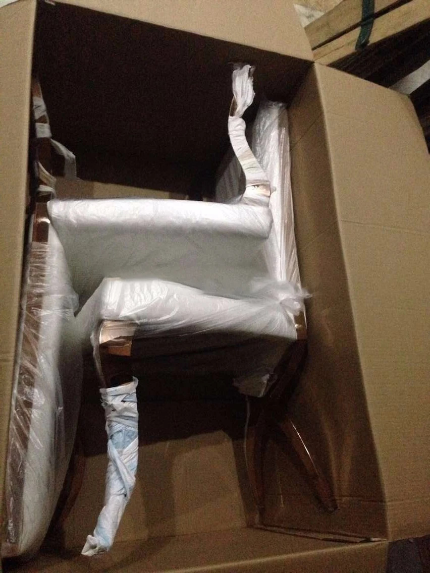 Support Custom OEM Modern Stackable Event Party Stainless Steel Gold Wedding Chair