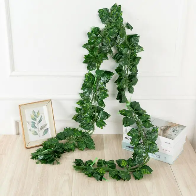 Home Decorative flowers garlands and plants Grape Vine  Sweetpotato leaf  Ivy rattan  plastic maple Leaves