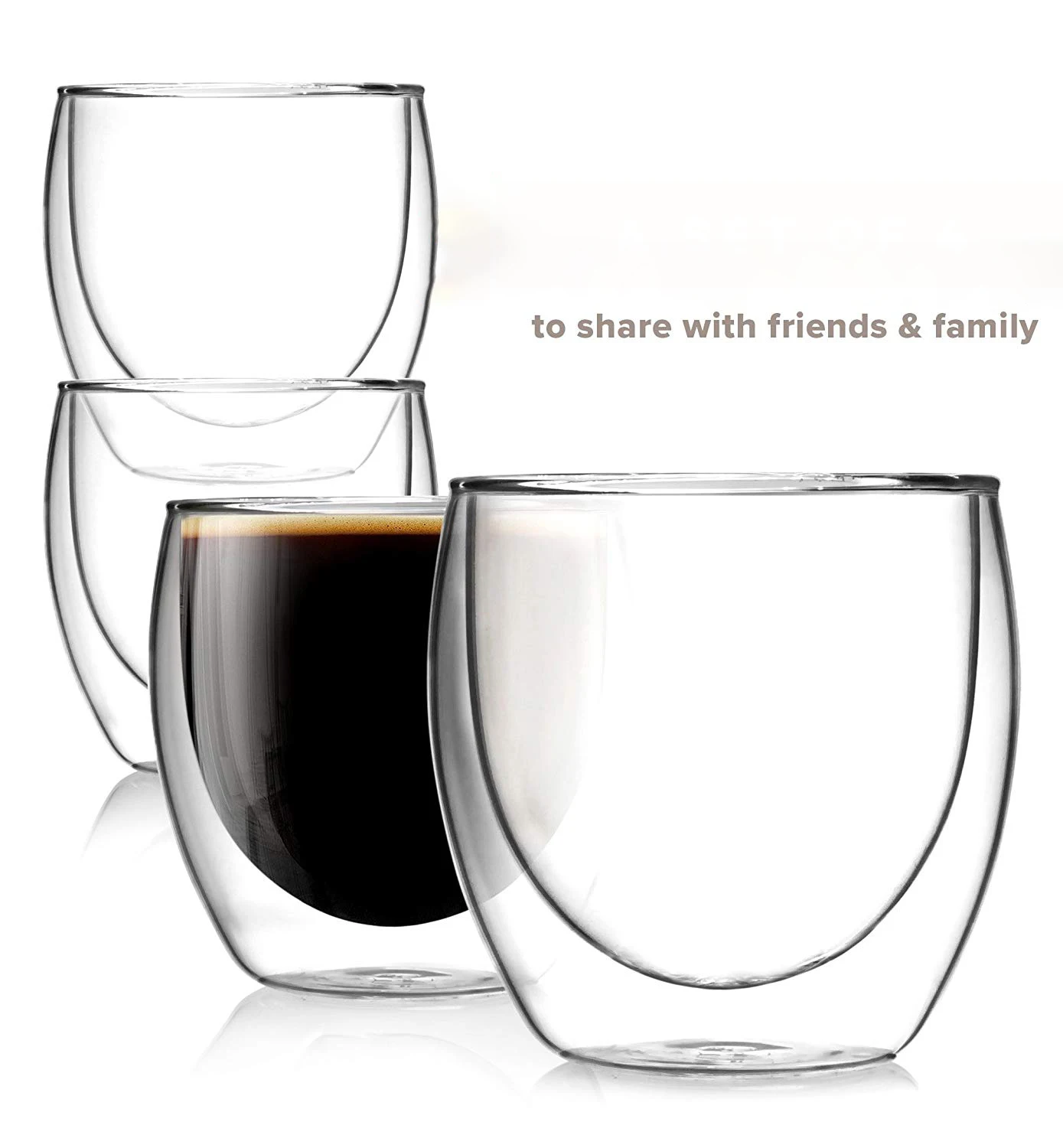 
8.5 oz Glass Coffee or Tea Mugs Drinking Glasses 