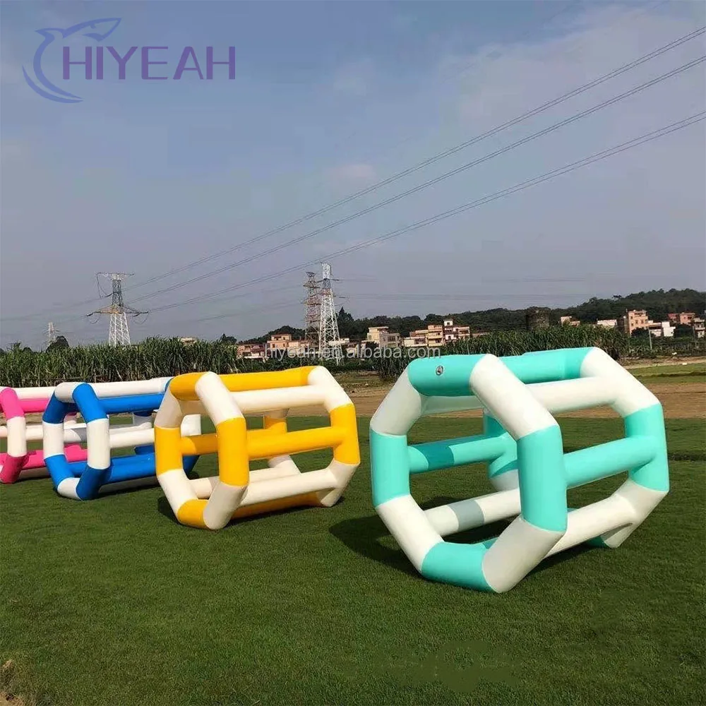 Interactive Team Building Party Games Lawn Inflatable Roller Wheel Inflatable Water Running Roller for Kids and Adults