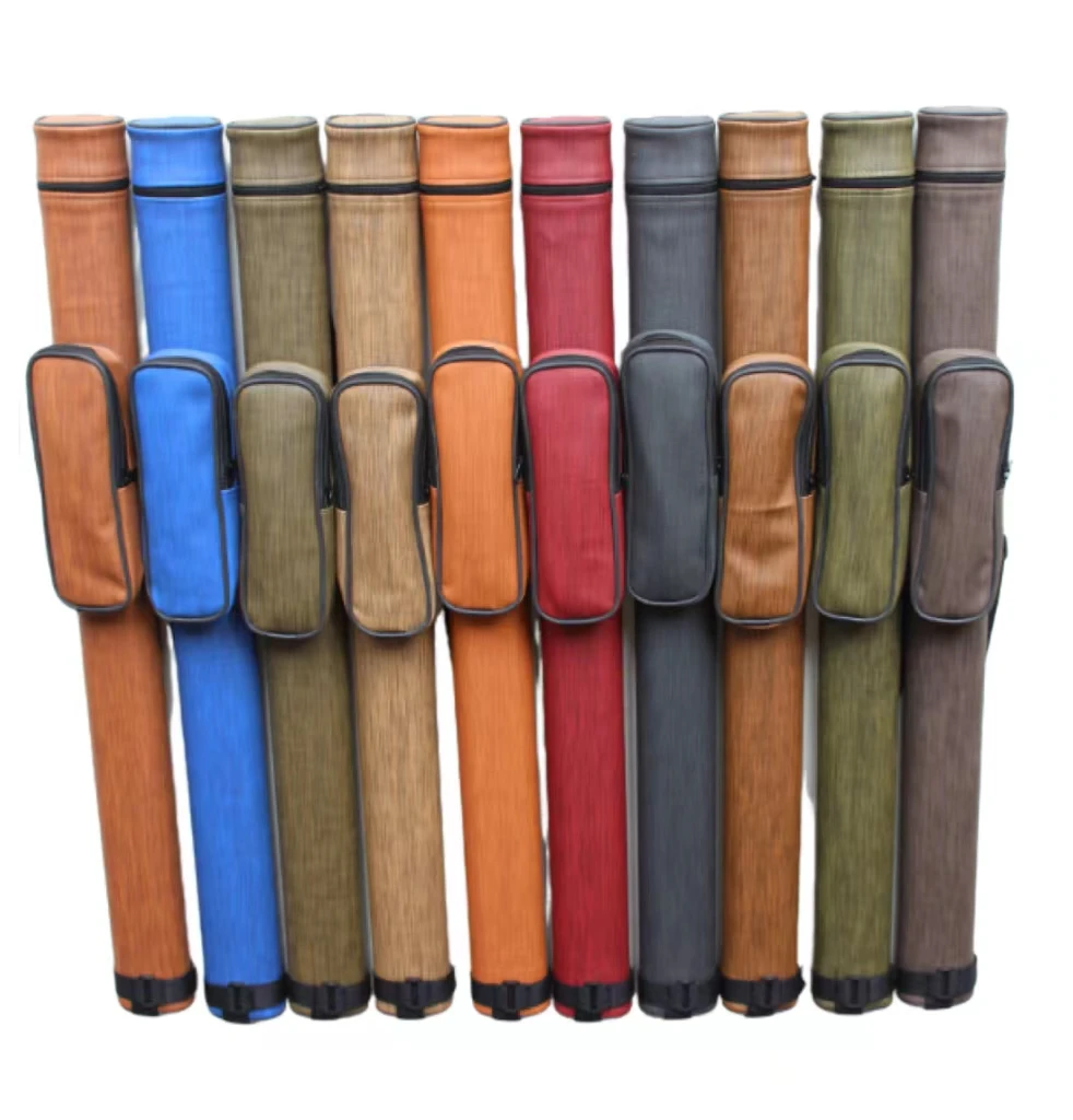 Factory Direct  1/2  For 2 HOLES PU Leather Material Fashion Cue  bag Billiard Pool Cue Case Round or Oval Cloth Inside