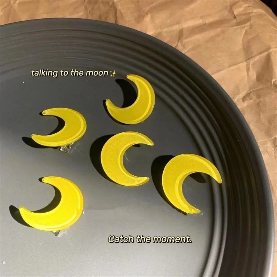 Korean Japanese INS cute moon  hair clip concise style hairpin sweet girl women graceful hair accessories