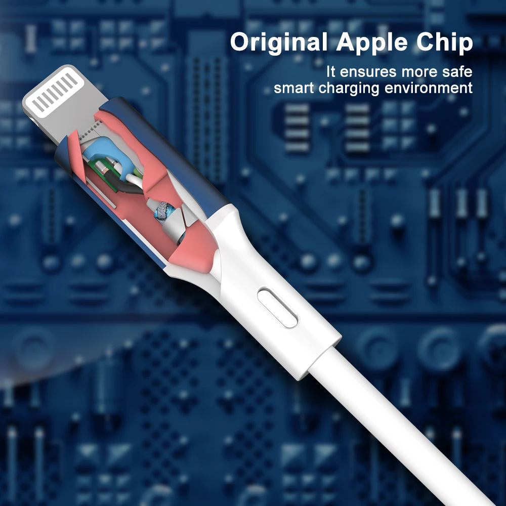 Authorized MFi Manufacturer 2.4A Fast Charging 1M Cabo MFi Certified Lightning Cable for iPhone