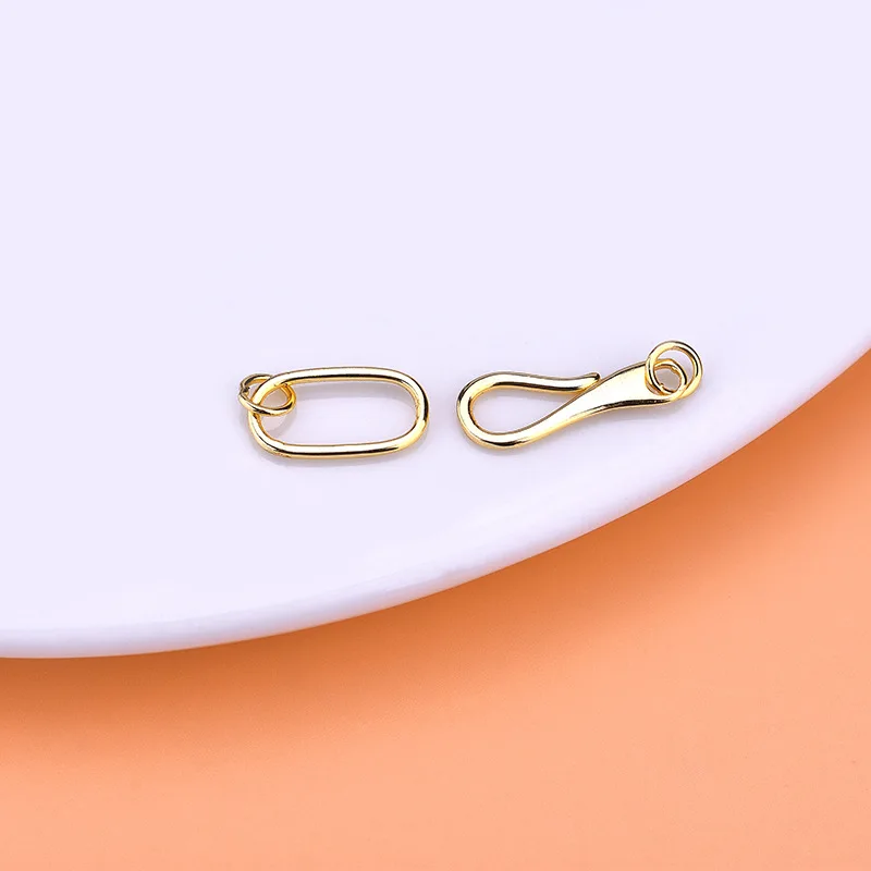 Wholesale 925 Sterling Silver Bracelet Connecting Clasp Gold Plated Tail Clasp For DIY Necklace Jewelry Making Accessories