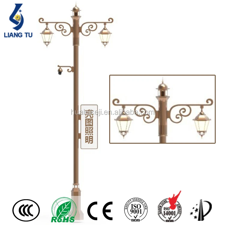 50 Вт 2 фонарь оцинкованный полюс освещение WIFI умный уличный свет с камерой