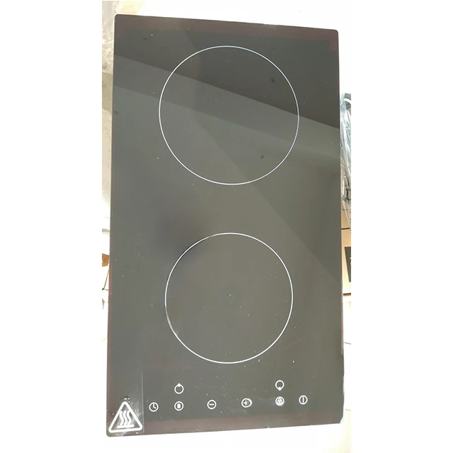 2 cooking zones 30cm Black Glass  Cooker Hob 9 Power Levels Touch Control Built-in Induction Hob