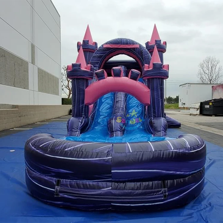 Pink Inflatable bouncer jumping castle slide commercial bounce house with slide bounce house water slide combo for sale