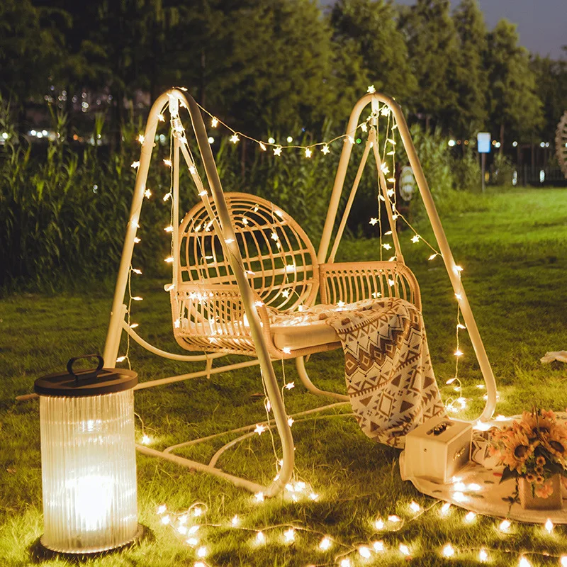 Outdoor swing hanging chair Home balcony single indoor cradle chair living room double Internet celebrity hanging basket