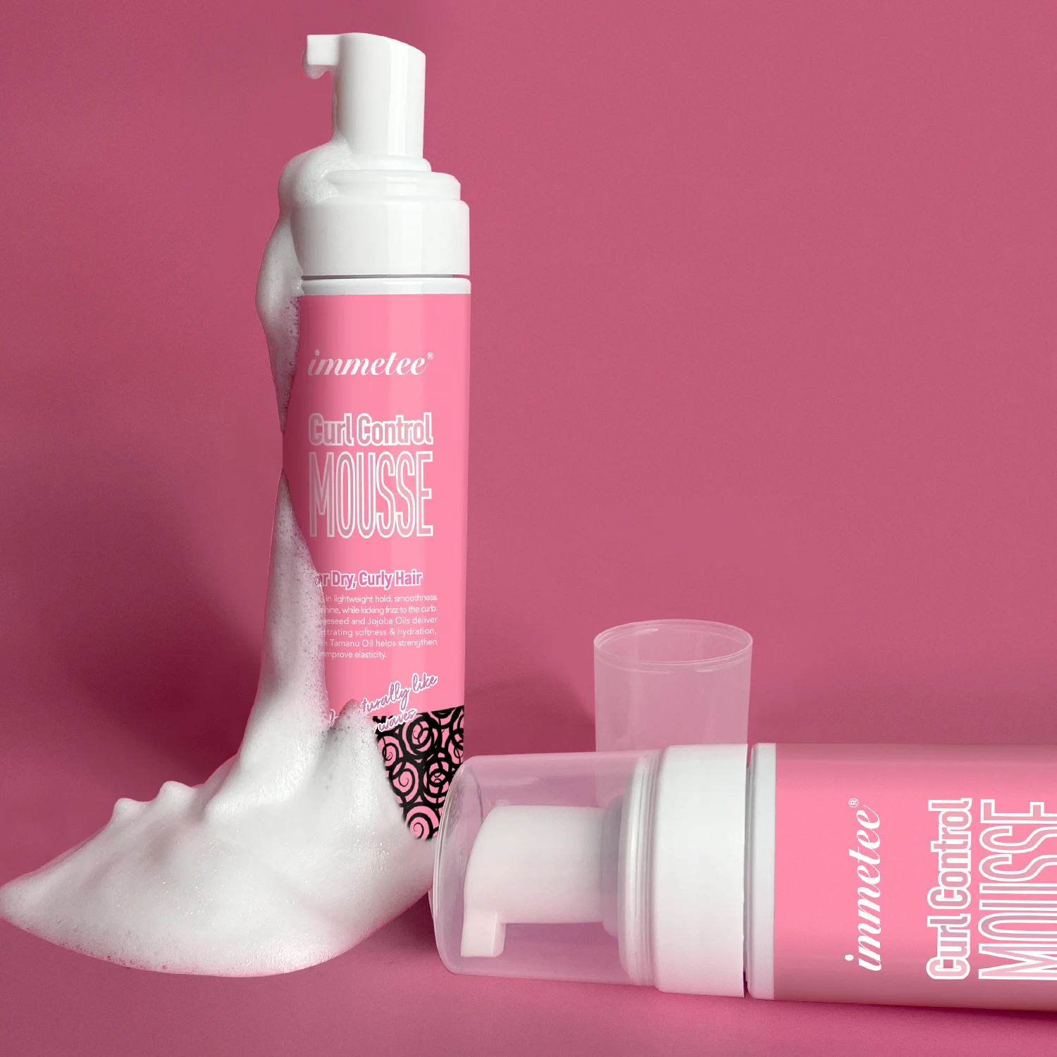 Free Sample Hair Mousse Styling Foam Private Label 200ml Shiny Non Flaking Foam Hair Curling Mousse for women
