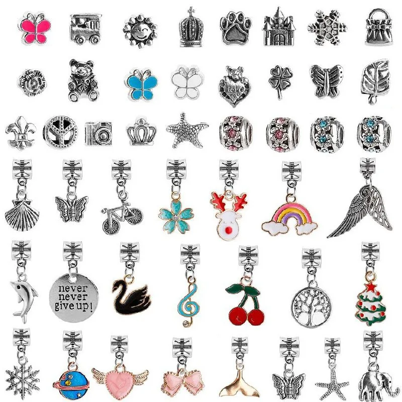 80pcs Diy Rainbow Bead charm bracelet making kit with jewellery box Pendant Set Handmade Making Set  jewelry making