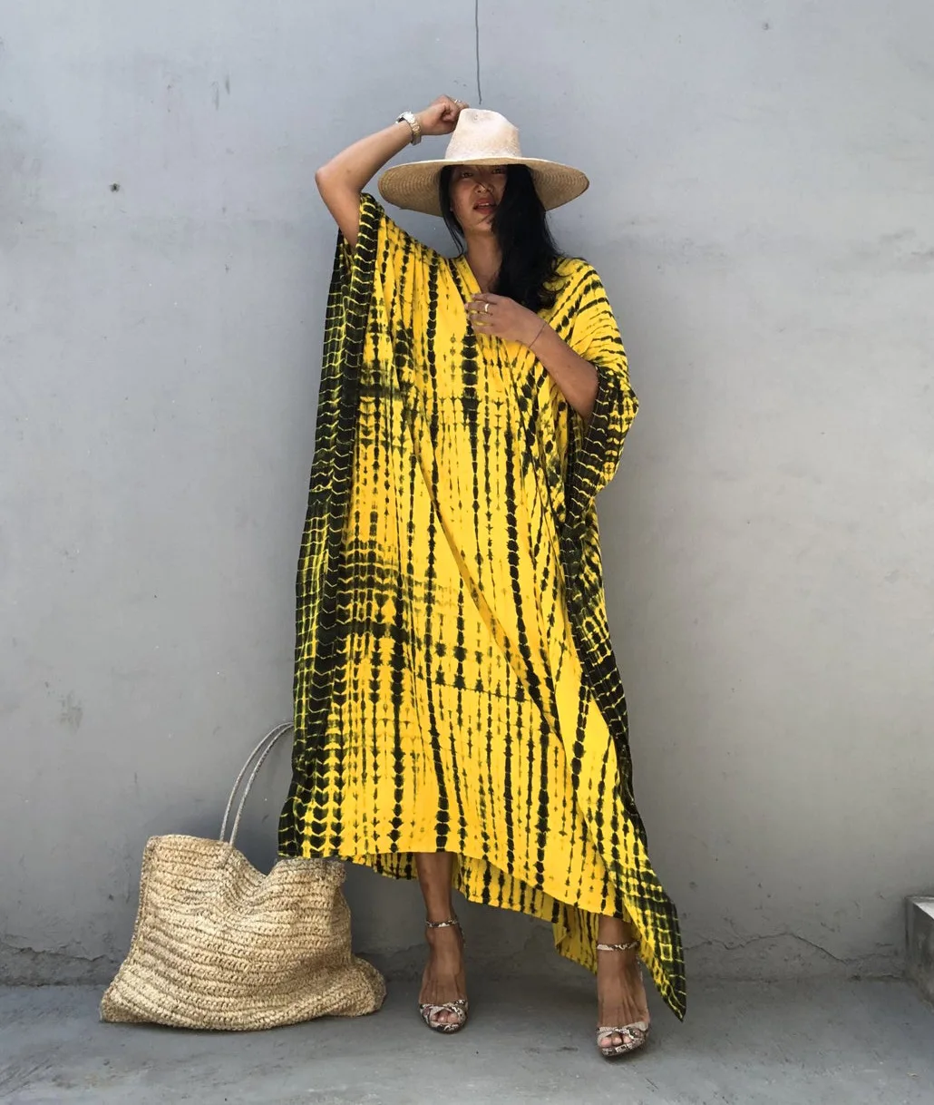 High Quality Wholesale 11 Color Bohemia Style Beach Cover Up Stylish Tie Dye Open Front Long Kimono Swimsuit Cover Up For Women