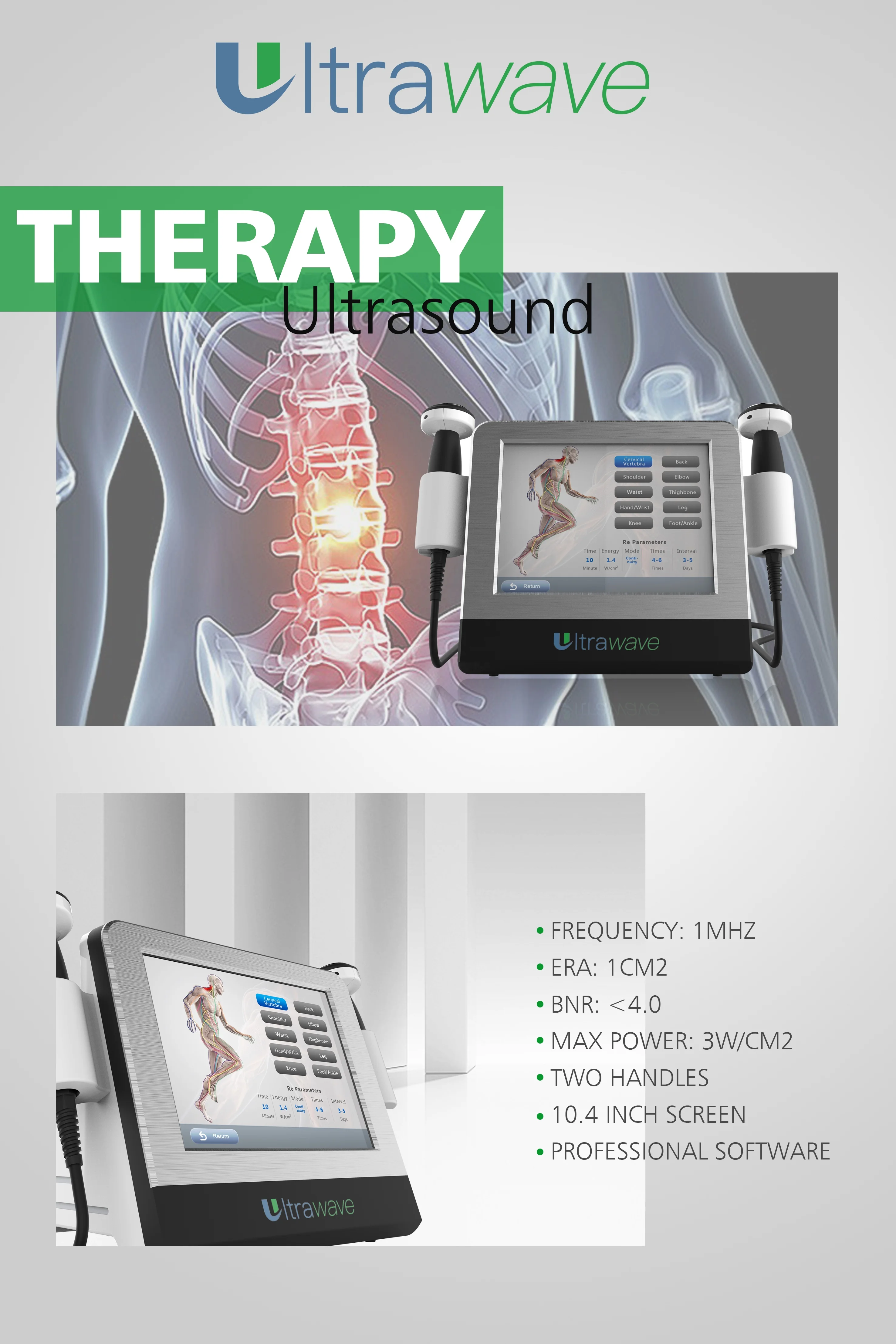 Portable ultrasound therapy machine physiotherapy
