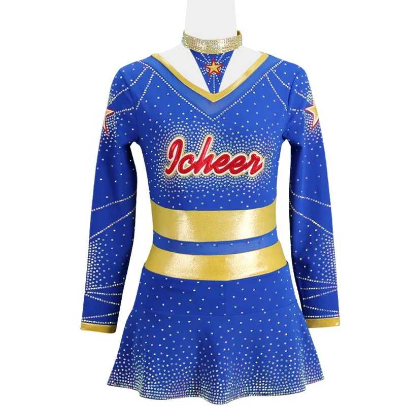Custom Wholesale School All Star Dance Rhinestone Girls Youth For Kids Blank Cheer Uniforms Cheerleading Costume Outfits
