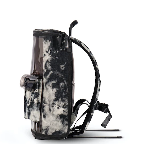 Own Label Frequent Flyer Semi Transparent Waterproof TPU Tie Dyed Denim Designer Backpack Wholesale For Men