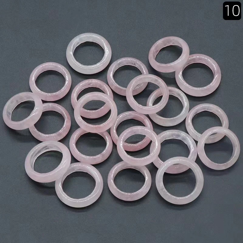 Natural gemstone rings crystals healing stone agate ring rose quartz amethyst rings Wholesale