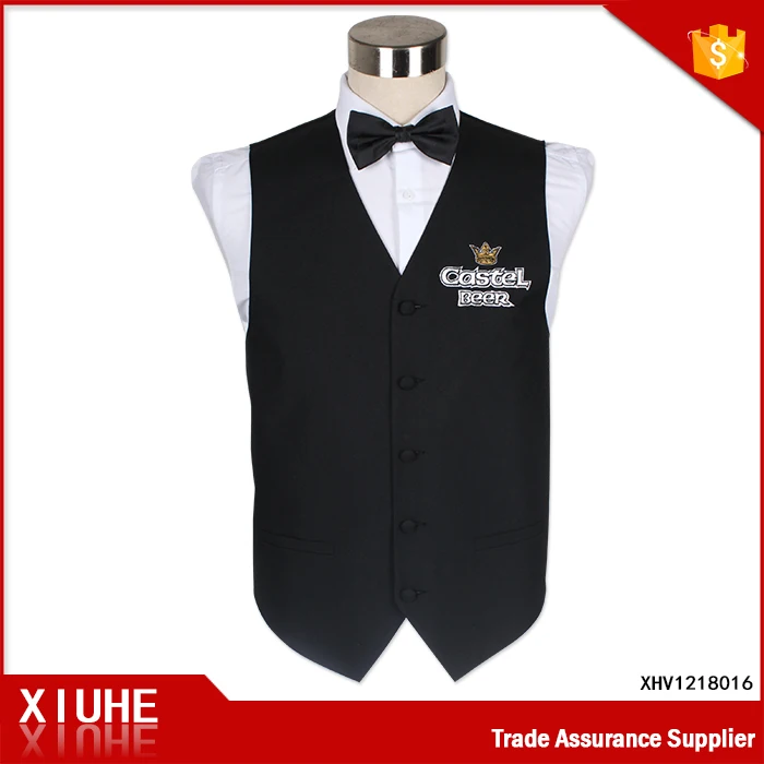 Custom Printing Logo New Design Black Waistcoat Sleeveless Polyester Vest for Men