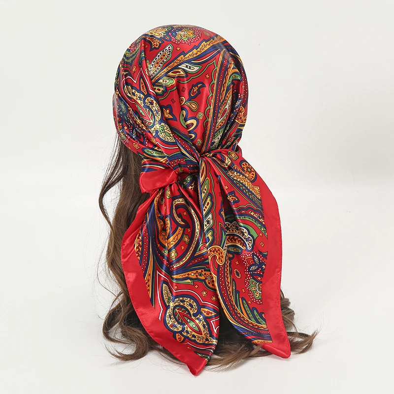 Wholesale Womens quot; Satin Square Silk Like Hair Scarves And Wraps Headscarf For Sleeping