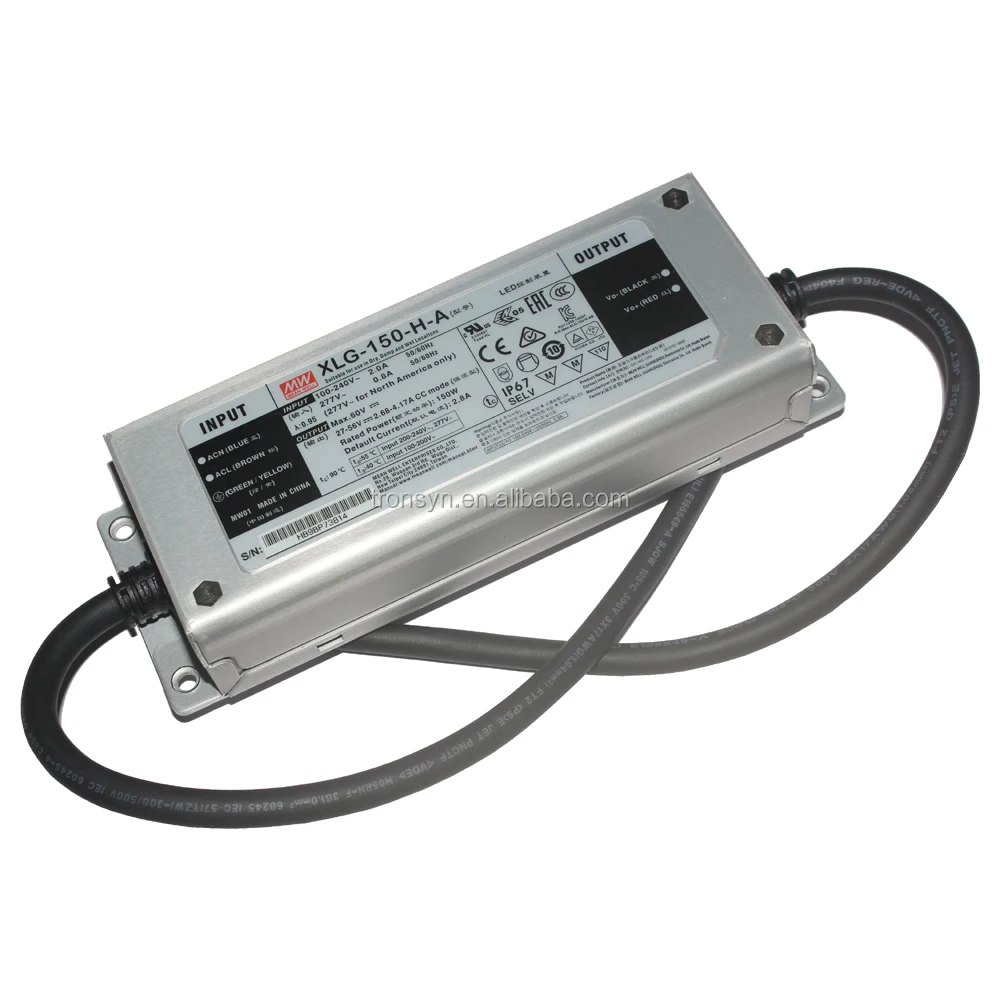 Meanwell XLG-150-L-AB 150W 120 ~214V Input IP67 Waterproof Dimmable LED Driver Input 110V High Voltage Transformer Electric