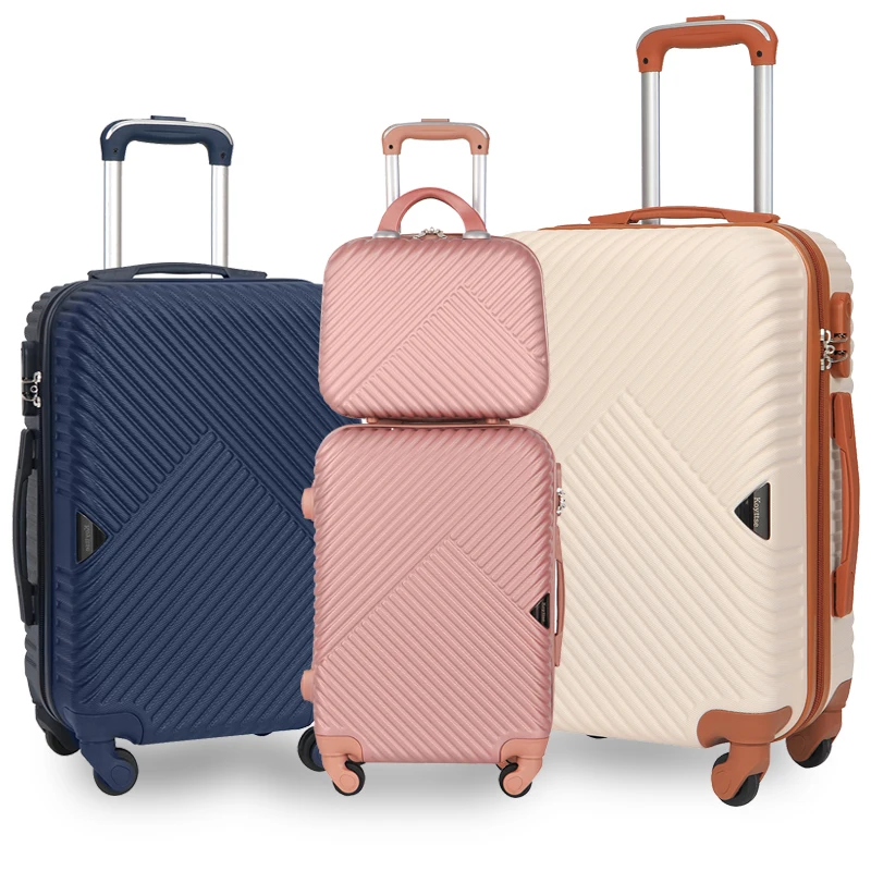 factory customize 5 pcs travel luggage sets abs hard shell luggage suitcase durable large capacity suit case luggage sets