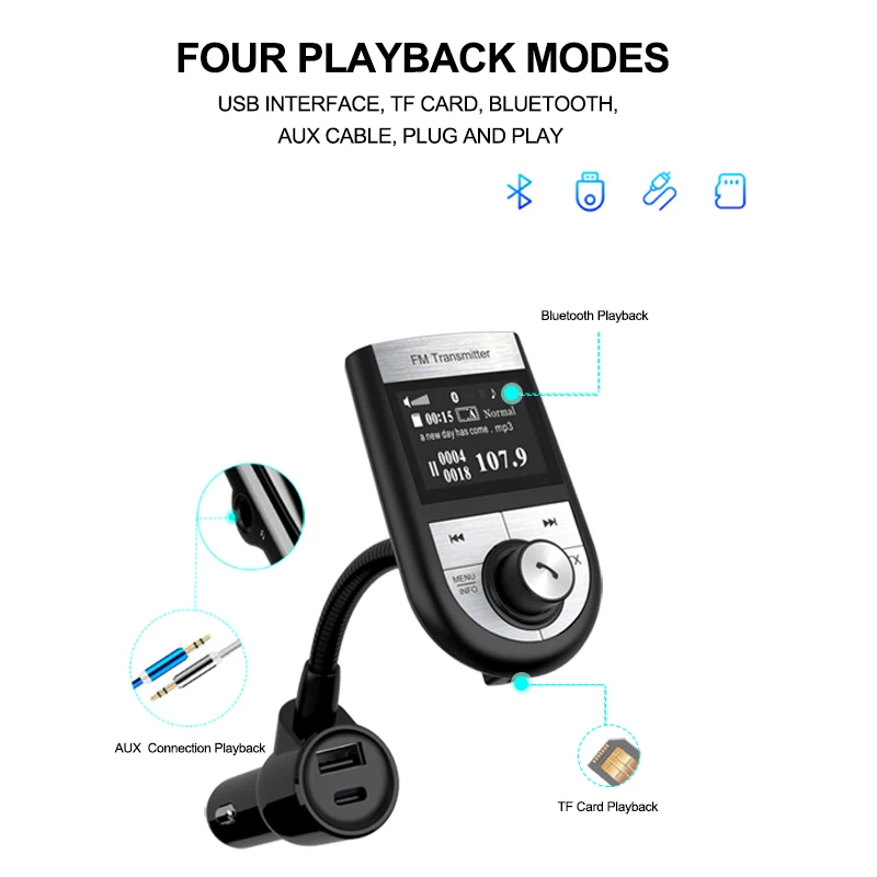 Auto Electronics MP3 Player Car Music Player Car Modulator Blue Tooth FM Transmitter Car Kit Wireless Handsfree Dual USB Charger