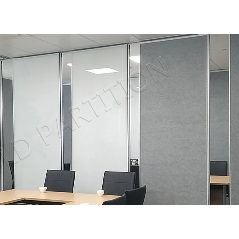 Office MDF board sound proof mobile sliding partition divider collapsible movable wall fire proof operable panel acoustic