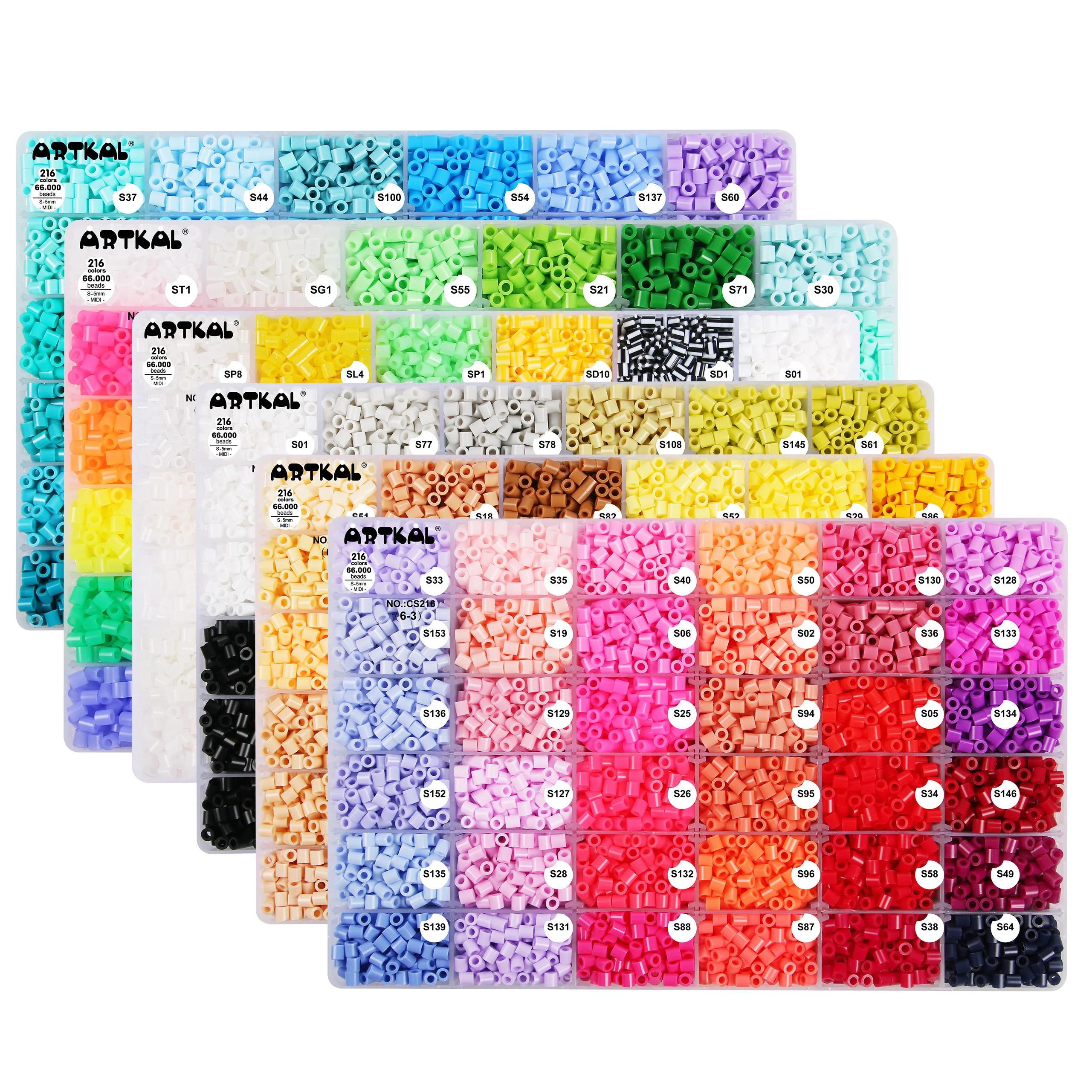 
2021 hot sale kids games 5mm Fuse Beads made of PE/EVA food grade 5mm Perler Beads for 206 colors 