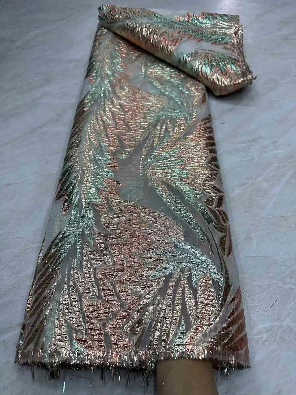 YZL095 Newest  French Gildng Jacquard Brocade Lace Fabric 2023 High Quality African Lace Fabric For Sewing Women Party Dresses