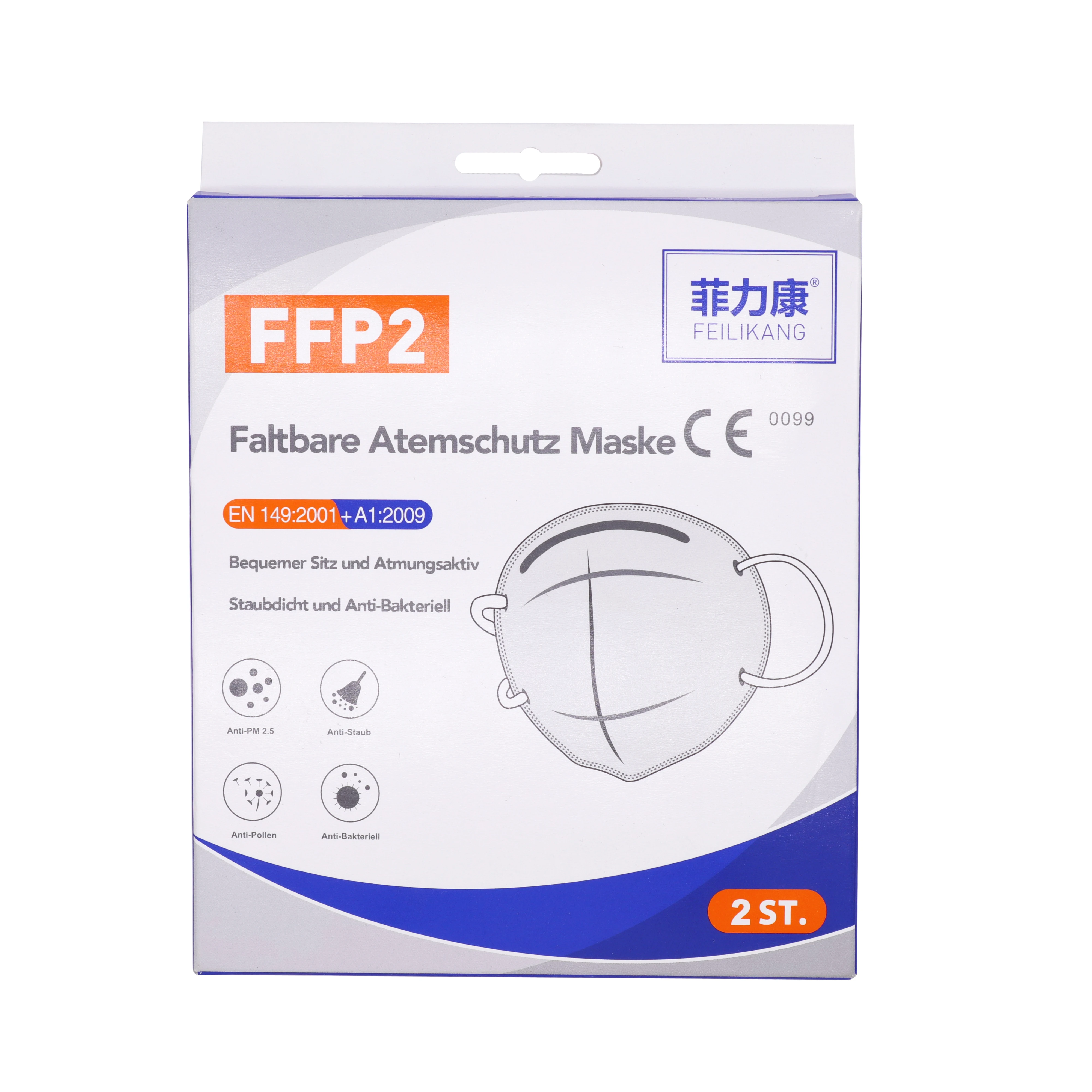 
European warehouse FFP2 Masks packed in German FFP2 Mundschutz 