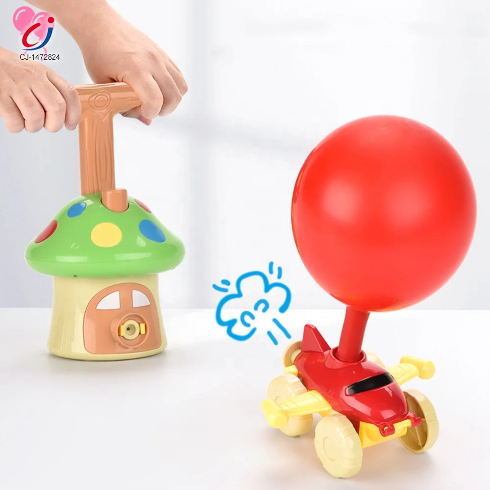 Chengji New Science Experiment Toy Hand Pump Launcher Tower Racing Vehicle Air Power Balloon Car
