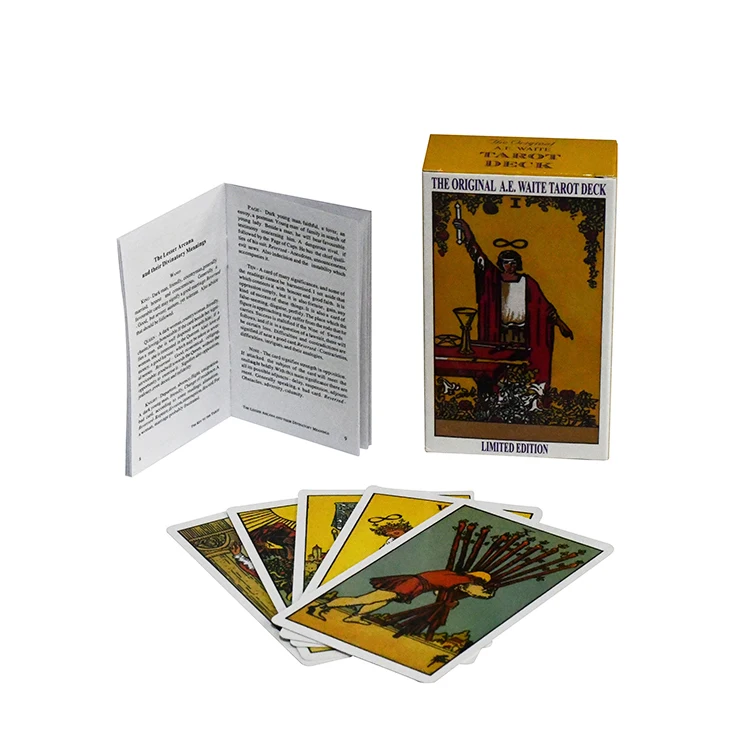 Custom Printing High Quality Affirmation Tarot Deck Gold Foil PVC Tarot Card with Logo and Guidebook for Game Player