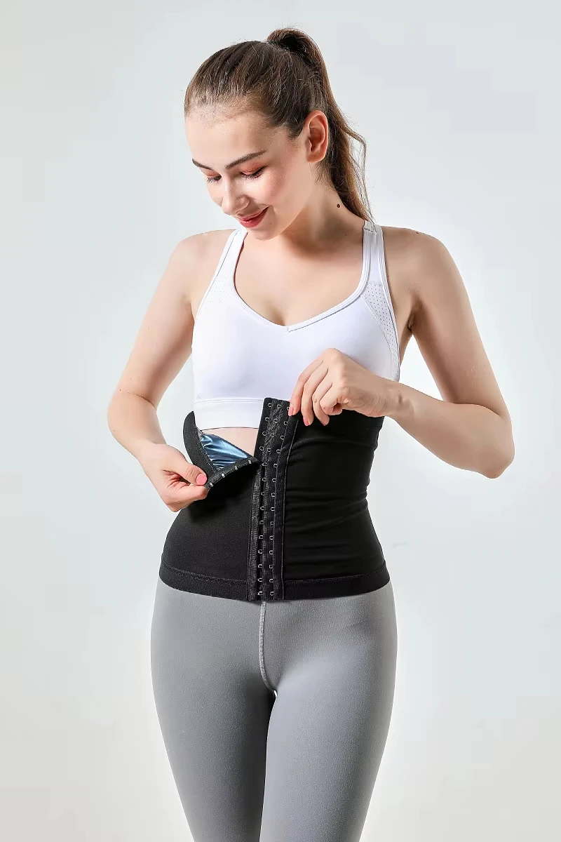 Plus Size Men And Women Waist Trainer Sweat With 3 Hooks Tummy Slimming Belt Body Shaper Loss Weight Waist Belt Corset Sweat